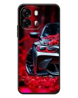 Чехол для OPPO A6s с картинкой «Спортивная BMW и цветы»