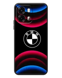 Чехол для OPPO A6s с картинкой «Логотип BMW и неоновые дуги»
