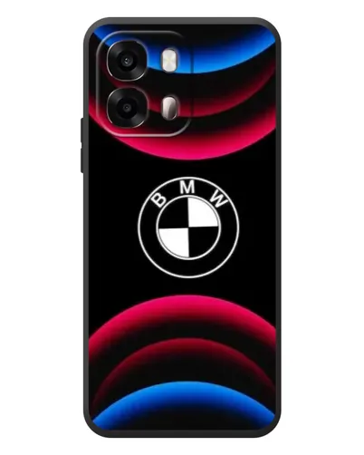 Чехол для OPPO A6s с картинкой «Логотип BMW и неоновые дуги»