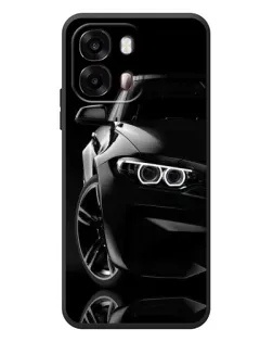 Чехол для OPPO A6s с картинкой «Черная BMW — профиль»