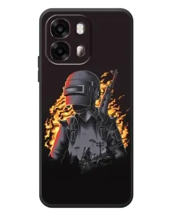 Чохол для OPPO A6s з картинкою «PUBG — вогняний силует»