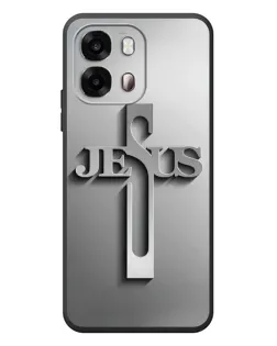 Чохол для OPPO A6s з картинкою «Металевий хрест Jesus»
