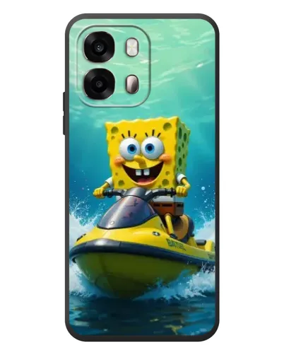 Чехол для OPPO A6s с картинкой «Спанч Боб на гидроцикле»
