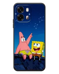 Чехол для OPPO A6s с картинкой «Губка Боб и Патрик ночью»