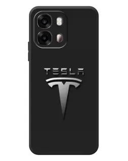 Чехол для OPPO A6s с картинкой «Стальной логотип Tesla»