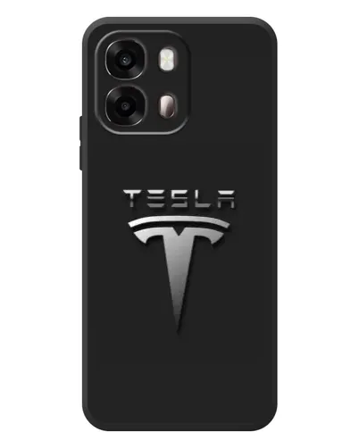 Чехол для OPPO A6s с картинкой «Стальной логотип Tesla»