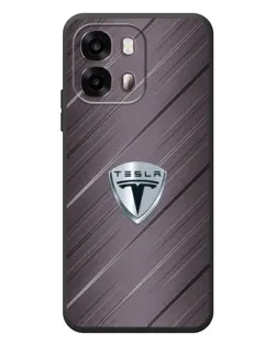 Чехол для OPPO A6s с картинкой «Металлическая текстура Tesla»