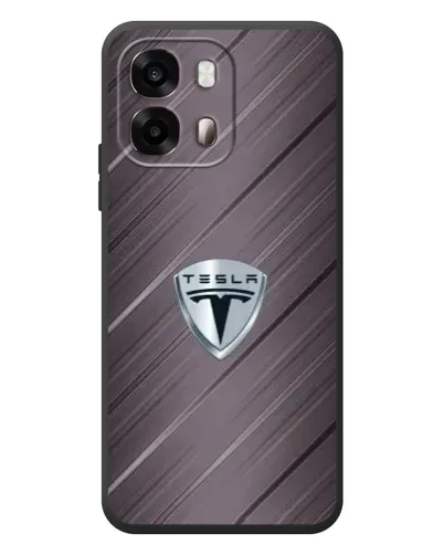 Чехол для OPPO A6s с картинкой «Металлическая текстура Tesla»