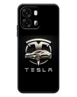 Чехол для OPPO A6s с картинкой «Tesla — серебристое авто»
