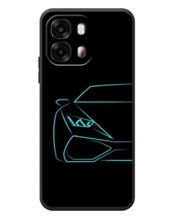Чехол для OPPO A6s с картинкой «Голубой силуэт Lamborghini»