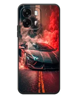 Чехол для OPPO A6s с картинкой «Lamborghini красный дым»