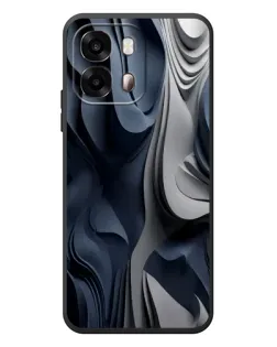 Чехол для OPPO A6s с картинкой «Объемные синие складки»