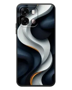 Чехол для OPPO A6s с картинкой «Объемные черно-белые ленты»