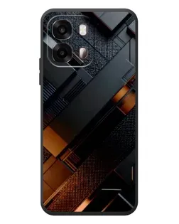 Чехол для OPPO A6s с картинкой «Черные геометрические блоки»