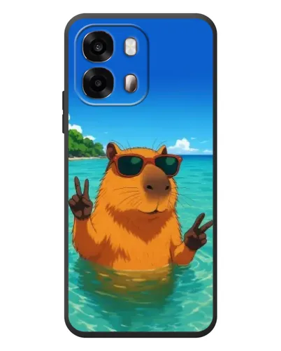 Чехол для OPPO A6s с картинкой «Морская капибара»