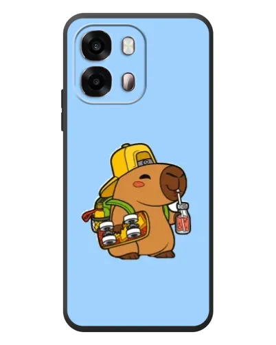 Чехол для OPPO A6s с картинкой «Капибара на скейте»