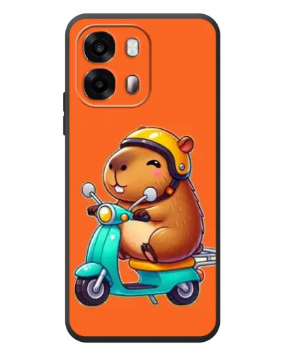 Чехол для OPPO A6s с картинкой «Капибара на скутере»