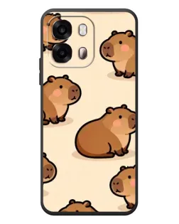 Чехол для OPPO A6s с картинкой «Паттерн милых капибар»