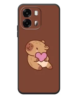 Чехол для OPPO A6s с картинкой «Капибара с сердцем»
