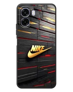 Чехол для OPPO A6x с картинкой «Золотой Nike на металле»