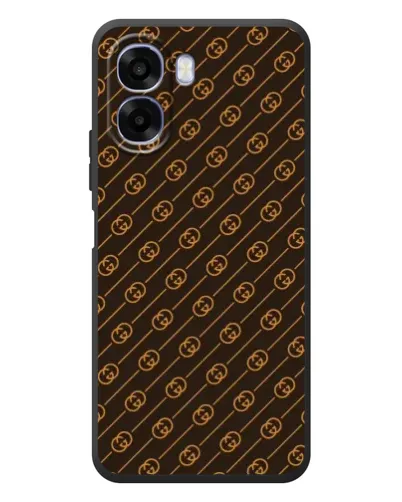 Чехол для OPPO A6x с картинкой «Gucci — золотые диагонали»