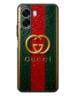 Чехол для OPPO A6x с картинкой «Gucci — фирменная полоса и золото»