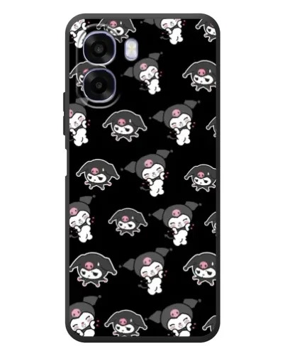 Чехол для OPPO A6x с картинкой «Черный паттерн Kuromi»