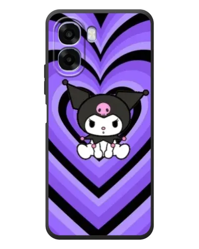 Чехол для OPPO A6x с картинкой «Kuromi и фиолетовые сердца»