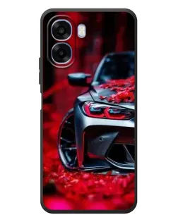Чехол для OPPO A6x с картинкой «Спортивная BMW и цветы»