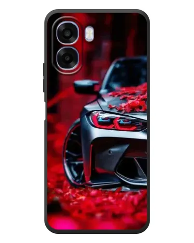 Чехол для OPPO A6x с картинкой «Спортивная BMW и цветы»