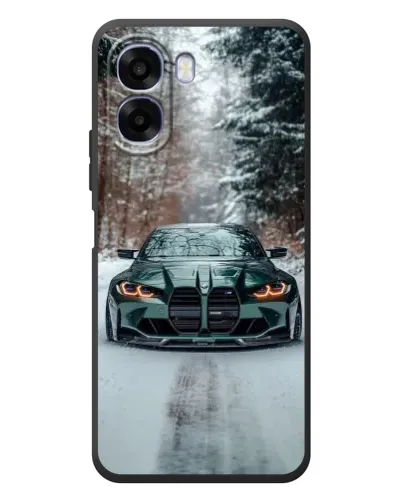 Чехол для OPPO A6x с картинкой «BMW в зимнем лесу»