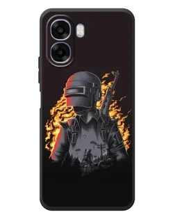 Чехол для OPPO A6x с картинкой «PUBG — огненный силуэт»