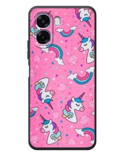 Чехол для OPPO A6x с картинкой «Unicorn паттерн розовый»