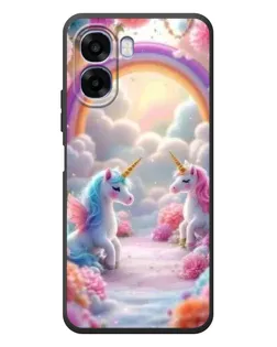 Чехол для OPPO A6x с картинкой «Радуга и единороги»