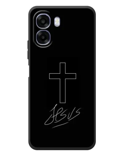 Чехол для OPPO A6x с картинкой «Графический крест Jesus» Чехол для OPPO A6x с картинкой «Графический крест Jesus»