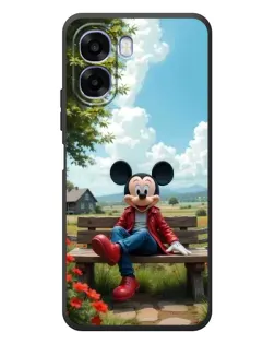 Чехол для OPPO A6x с картинкой «Микки на скамейке»