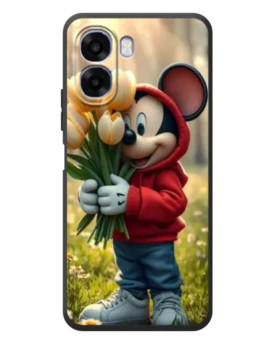 Чехол для OPPO A6x с картинкой «Микки с тюльпанами»