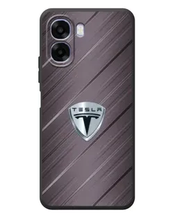 Чехол для OPPO A6x с картинкой «Металлическая текстура Tesla»