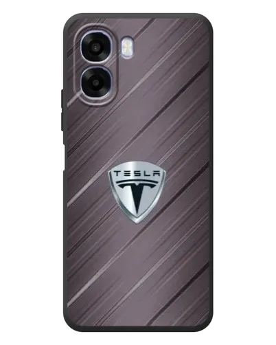 Чехол для OPPO A6x с картинкой «Металлическая текстура Tesla»