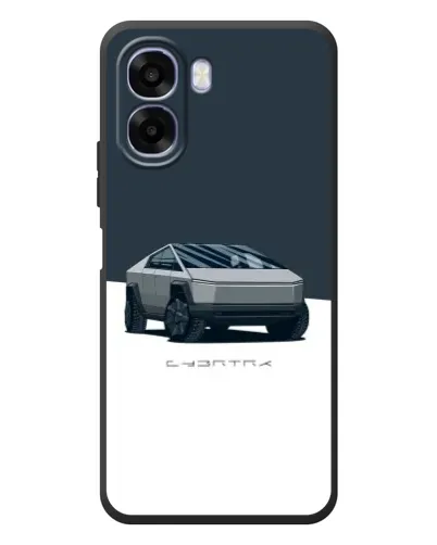 Чехол для OPPO A6x с картинкой «Серебристый Cybertruck Tesla»