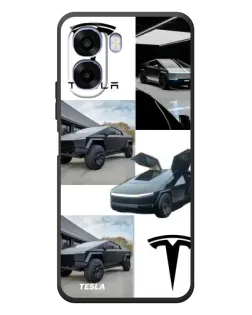 Чехол для OPPO A6x с картинкой «Коллаж Cybertruck Tesla»