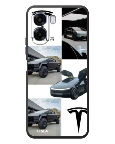 Чехол для OPPO A6x с картинкой «Коллаж Cybertruck Tesla»
