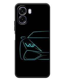 Чохол для OPPO A6x з картинкою «Блакитний силует Lamborghini»