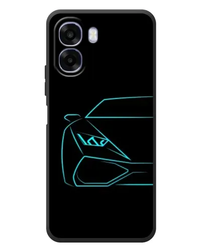 Чохол для OPPO A6x з картинкою «Блакитний силует Lamborghini»