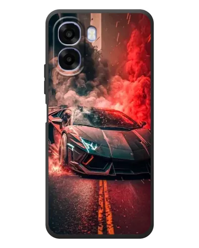 Чохол для OPPO A6x з картинкою «Lamborghini червоний дим»