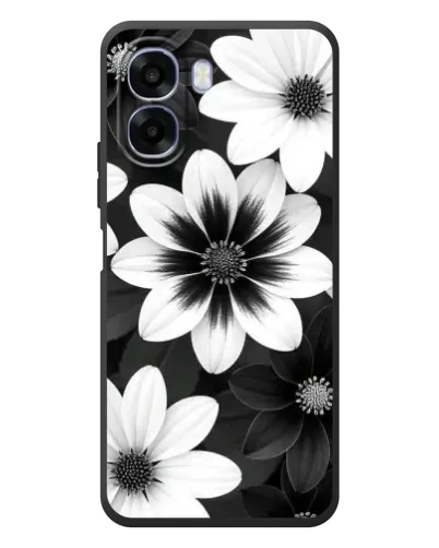Чехол для OPPO A6x с картинкой «Монохромные астры»