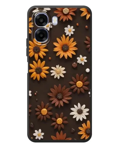 Чехол для OPPO A6x с картинкой «Узор из маленьких подсолнухов»