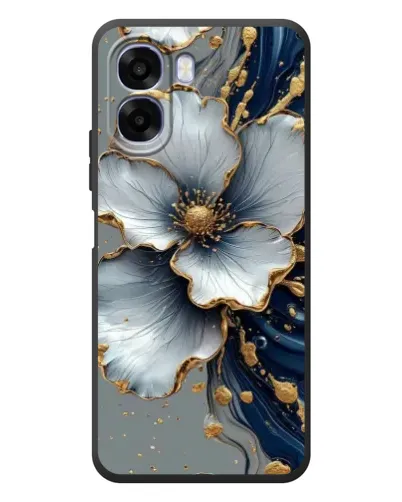 Чехол для OPPO A6x с картинкой «Белый цветок и золотой флюид» Чехол для OPPO A6x с картинкой «Белый цветок и золотой флюид»