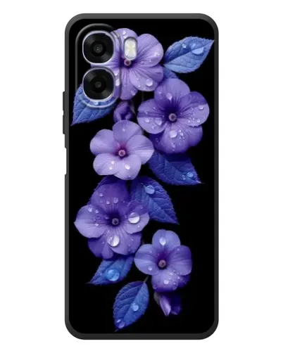 Чехол для OPPO A6x с картинкой «Фиолетовые цветы с росою»