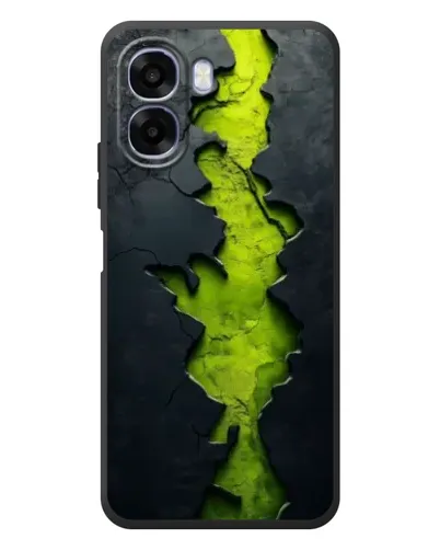 Чехол для OPPO A6x с картинкой «Салатовый разлом скалы»